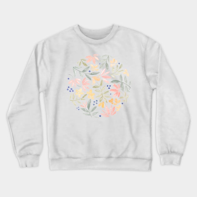 Colourful Floral Circle Watercolour Crewneck Sweatshirt by Flowering Words